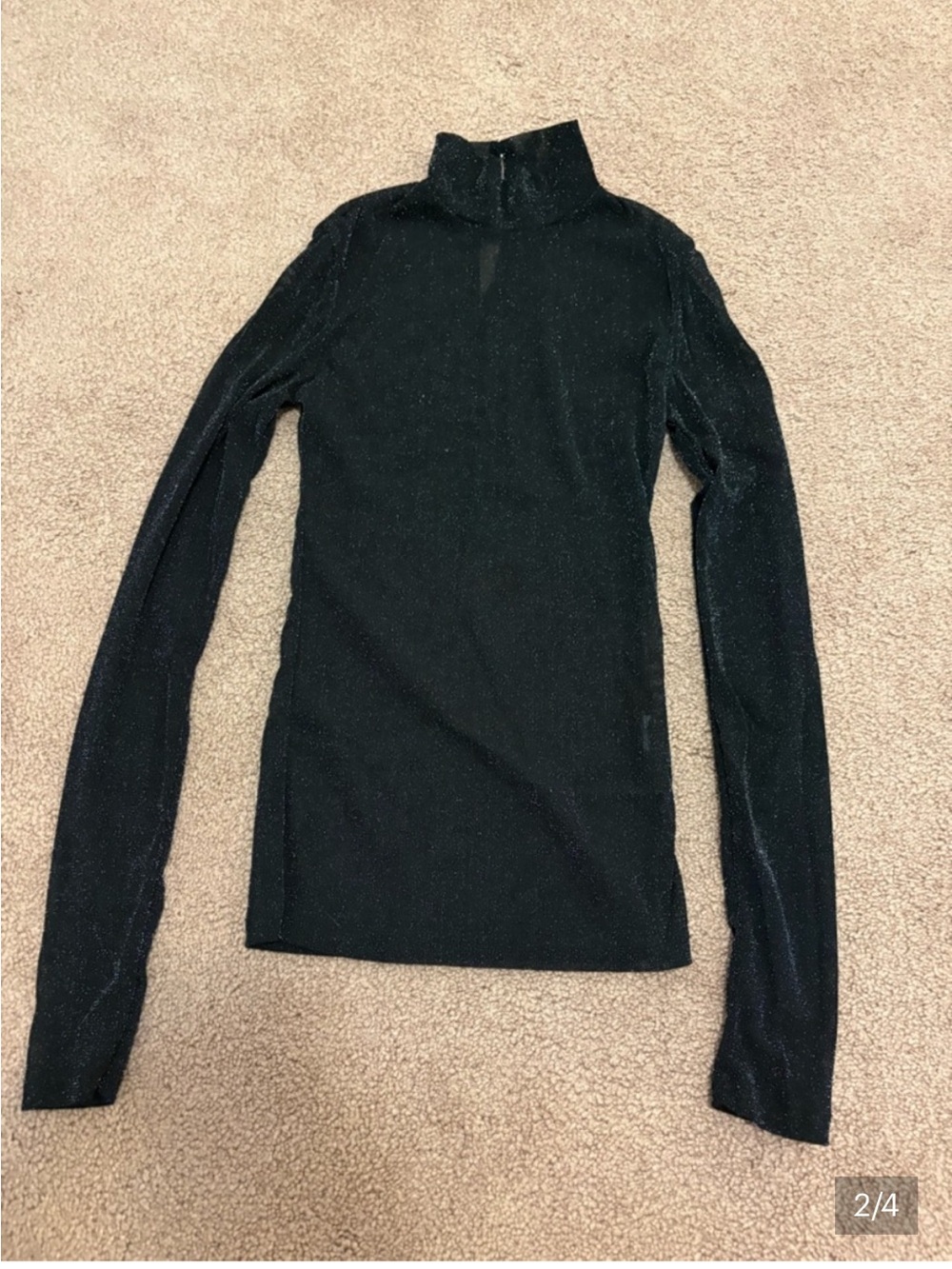 3 for $14 Dynamite Black Sheer Metallic Long Sleeve Turtleneck size xs